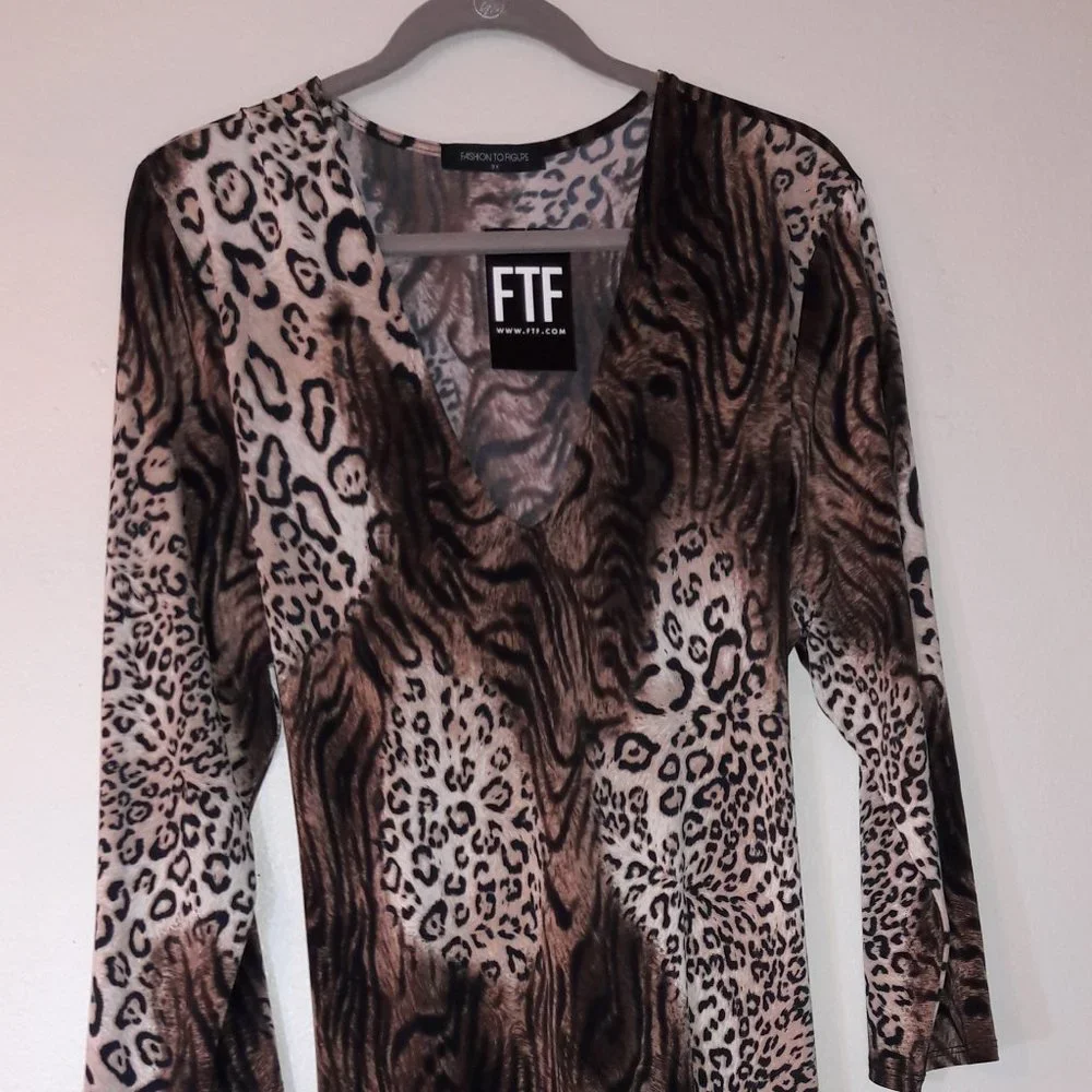 ANIMAL PRINT  BODYCON DRESS - Picture 4 of 5